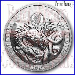 2024 Canada Year of the Dragon from R&D $50 Two-Sided EHR Pure Silver Proof Coin