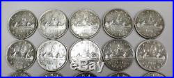 20X 1951 Canada Silver Dollars King George VI One roll 20 coins EF45 to AU58+