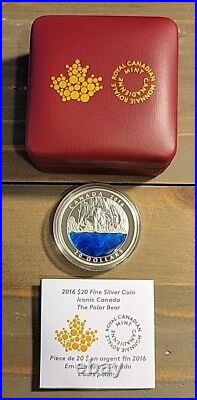 $20 Polar Bear Iconic 2016 Masters Club Coin 1OZ Silver Canada Lot+ $10 Inukshuk