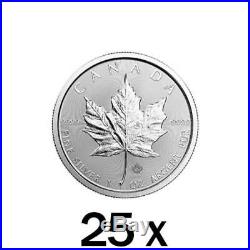 25 x 1 oz 2018 Silver Maple Leaf Coin RCM Royal Canadian Mint