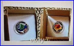 (2) 2009 Canada Sterling Silver Goalie Mask Coins Calgary & Vancouver