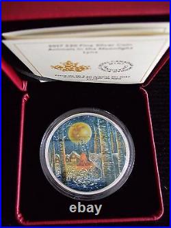 2 oz. Pure Silver Glow-In-The-Dark Coin Animals in the Moonlight Lynx Canada