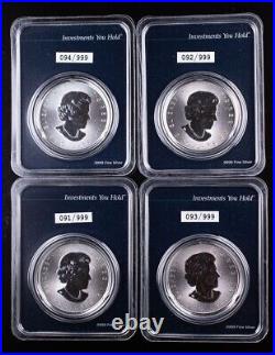 4x 2016 Canada 3/4 oz Silver Howling Wolves $2 Mint Direct Premier Sealed