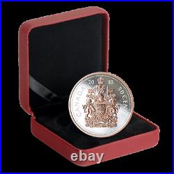 50 Cents Big Coin Series Coat of Arms Canada 2018 5 oz silver gold plated