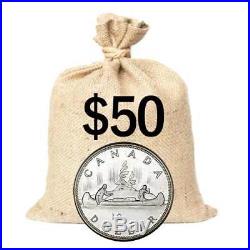 $50 Face Value Bag Canada Silver Dollar Random Year 80% Junk Silver Coins