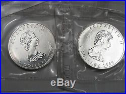 5 BU 1989 Silver Maple Leaf Coins of Canada (Original Packaging). #34