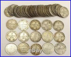 60x Newfoundland 5 Cents silver coins 1896-1945 13-dates 60-coins see list