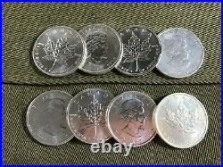8X 2010 Canada silver maple leaf 1Oz coins