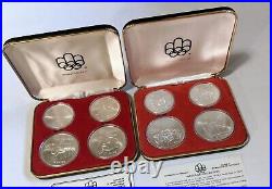 8x 1976 Canada Montreal Olympics $10 $5 Sterling Silver Coin Set 8.64 oz