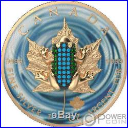 BEJEWELED FROG Maple Leaf 1 Oz Silver Coin 5$ Canada 2019