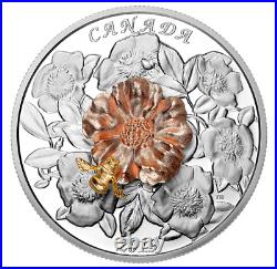 BUMBLE BEE and the Bloom 2019 CANADA 5oz. 9999 Pure Silver Proof $50 Coin