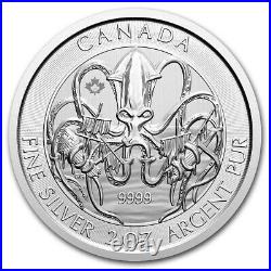 CANADA 10 Dollars Argent 2 Onces Créatures du Nord le Kraken 2020