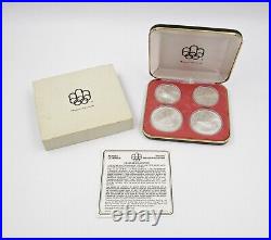 CANADA 1976 MONTREAL OLYMPICS 4 x SILVER COIN CASED SET $10 & $5
