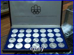 CANADA 1976 STERLING SILVER OLYMPIC COINS SET 28pcs with BROWN BOX