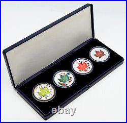 CANADA 2001 4 x 1 oz Maple Leaf Four Seasons Silver Coin Set 4 oz
