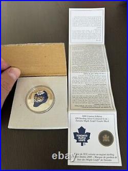 CANADA 2009 $20 Sterling Silver Rare Toronto Maple Leafs Goalie Mask Coin