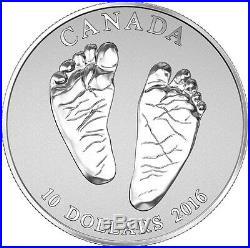 CANADA 2016 $10 Welcome to the World 0.9999 Pure Silver Baby Feet Coin
