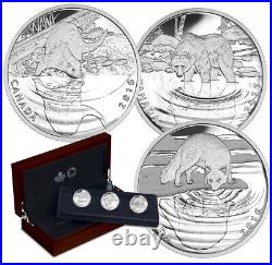 CANADA 2016'Reflections of Wildlife' 3-coin Silver 1.5 oz. Set in Deluxe Case