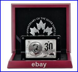 CANADA 2018 30th Anniversary of the Maple Leaf 3oz Silver Coin & Bar Deluxe Case