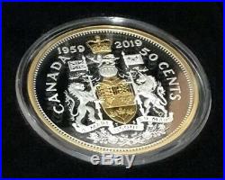 CANADA 2019 Master's Club 1959 Half Dollar 2oz Gold Plated Pure Silver Coin