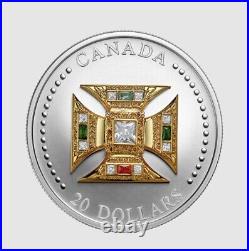 CANADA $20 Dollars pure 99.99 silver Coin St. Edward's King Crown Queen Memory