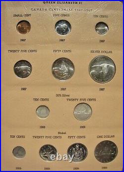 CANADA Type Set in Dansco Album 1859-1973 Incl. Large Silver 70 Coins