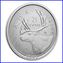 CARIBOU W Winnipeg Mint Mark 2024 CANADA 1oz. 9999 Pure Silver 25c Coin