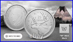 CARIBOU W Winnipeg Mint Mark 2024 CANADA 1oz. 9999 Pure Silver 25c Coin