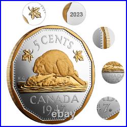 Canada 12-sided 5 Cents Coin, Silver Beaver, The 1947 Maple Leaf Mark, 2023
