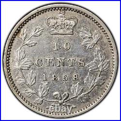 Canada 1858 10 Cents Dime Silver Coin First Year of Issue