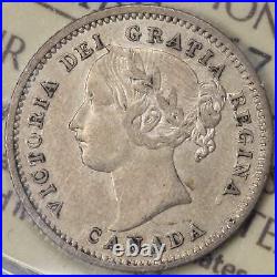 Canada 1858 10 Cents Dime Silver Coin ICCS VF-20