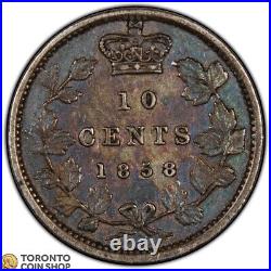 Canada 1858 10 Ten Cents Silver Coin First Year VF/EF
