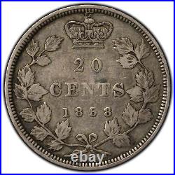 Canada 1858 20 Cents Silver Coin One Year Type