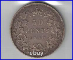 Canada 1870 L. C. W. 50 Cents Victoria 925 Silver Coin Graded Iccs Vf30