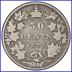 Canada 1871-H 50 Cents Half Dollar Silver Coin