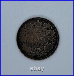 Canada 1875 H Silver $1.00 25 Cents Coin Lamination Error