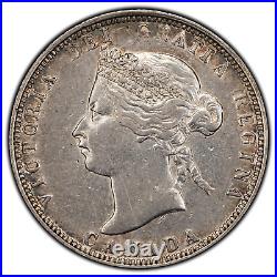 Canada 1881-H 25 Cents Quarter Silver Coin VF/EF