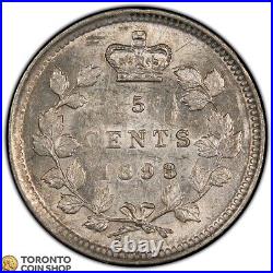 Canada 1893 5 Five Cents Silver Coin AU+