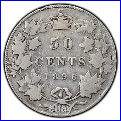 Canada 1898 50 Cents Half Dollar Silver Coin