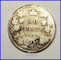 Canada 1899 Silver 50 Cents Half Dollar Coin