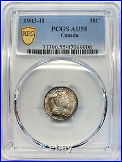 Canada 1903-H 5 Cent Silver Coin PCGS AU 55