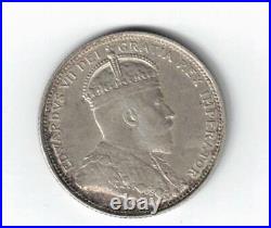 Canada 1905 25 Cents Quarter King Edward VII Canadian Sterling Silver Coin