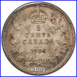 Canada 1905 5 Cents Silver Coin ICCS MS-65