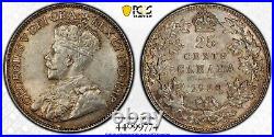 Canada 1920 25 Cents Silver Coin PCGS MS 63