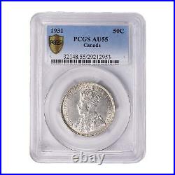 Canada 1931 50 Cents Half Dollar Silver Coin PCGS AU-55