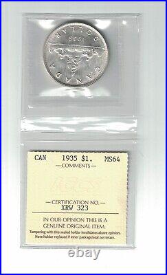 Canada 1935 $1 Coin ICCS MS-64 Very bright and beautiful coin