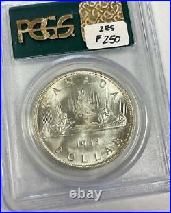 Canada 1935 $1 One Dollar Silver Coin First Year PCGS MS-65