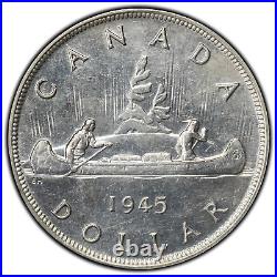 Canada 1945 $1 Silver Dollar Coin Light Hairlines