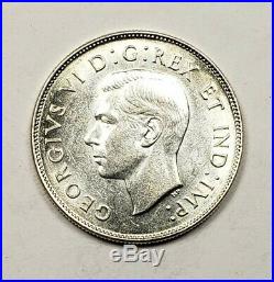 Canada 1947 Maple Leaf Silver 50 Cents Half Dollar Coin