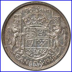 Canada 1948 50 Cents Half Dollar Silver Coin